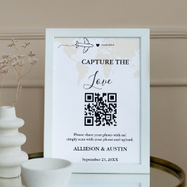 Póster Boda de código QR de captura de bodas de destino