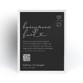 Póster Boda de código QR del Fondo de luna de miel