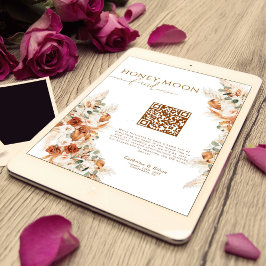 Póster Boda de código QR del fondo ruso moderno de luna d