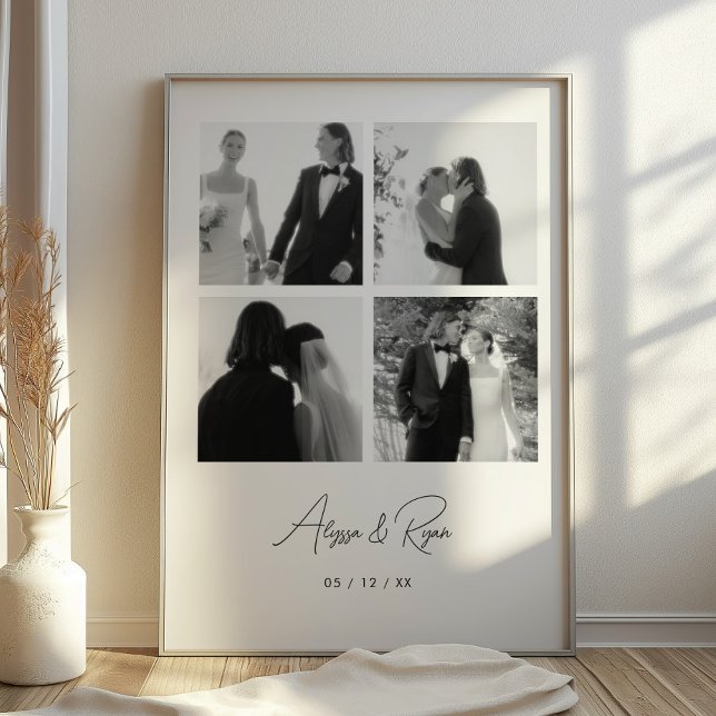 Póster Boda de Collage de fotos moderno personalizado 4 (Subido por el creador)