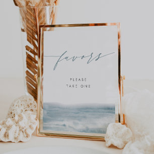 Póster Boda de color azul costero favorece el Rótulo
