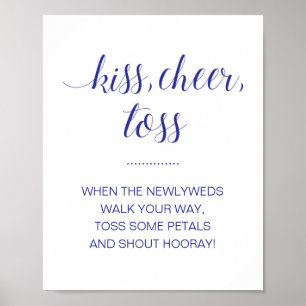 Póster Boda de Confetti de flor de flores de Navy Blue Ki