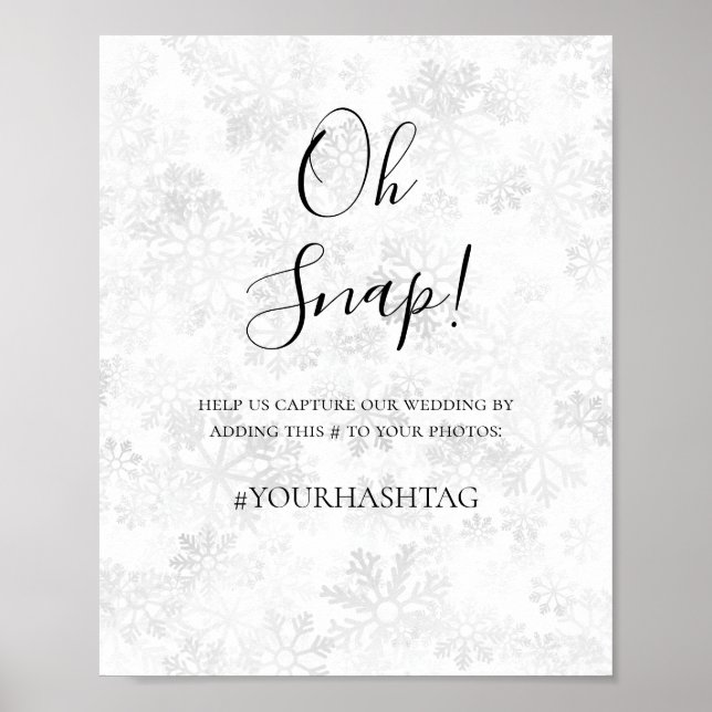 Póster Boda de copo de nieve en invierno (Frente)