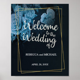 Póster Boda de cuadro geométrico de oro de Moda simple