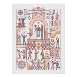 Póster Boda de Cuento de Art Deco
