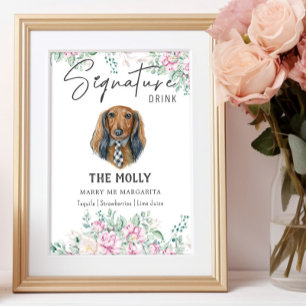 Póster Boda de Dachshund de larga duración Rótulo de bebi