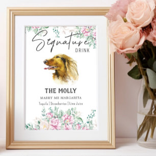 Póster Boda de Dachshund de larga duración Rótulo de bebi
