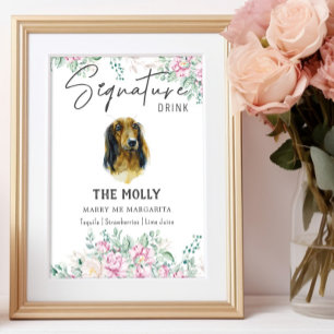 Póster Boda de Dachshund de larga duración Rótulo de bebi