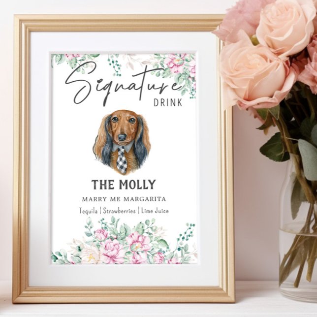 Póster Boda de Dachshund de larga duración Rótulo de bebi (Subido por el creador)