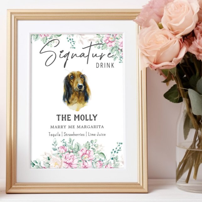 Póster Boda de Dachshund de larga duración Rótulo de bebi (Subido por el creador)