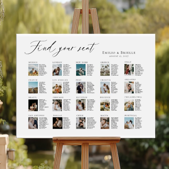 Póster boda de destino collage de fotos asiento (Subido por el creador)
