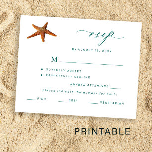 Póster Boda de destino menú imprimible elección RSVP