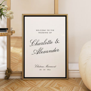 Póster Boda de dinero antiguo de caligrafía clásica