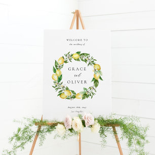 Póster Boda de diseño de pulmones de limón botánico y veg