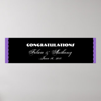 Póster Boda de encaje de Damasco Morado o Banner de compr