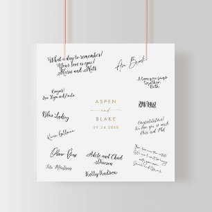 Póster Boda de escritura de oro moderno Poster de firma i