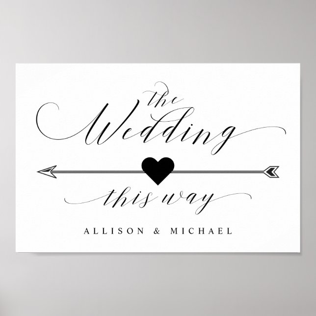 Póster Boda De Esta Manera Elegante Guión Rótulo Directiv (Frente)
