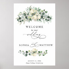 Póster Boda de eucalipto con vegetación
