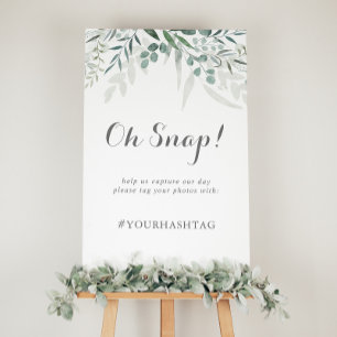 Póster Boda de eucalipto de verde minimalista Oh Snap