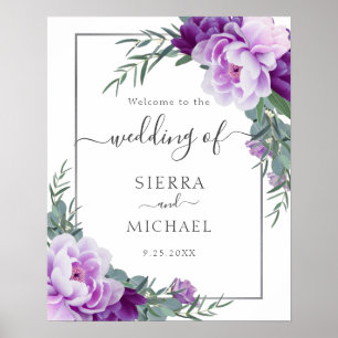 Póster Boda de Eucalipto floral de plata y moda