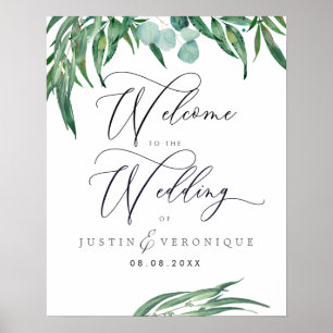 Póster Boda de eucalipto por la vegetación de color de ag