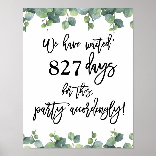 Póster Boda de Eucalipto que hemos esperado  (Frente)