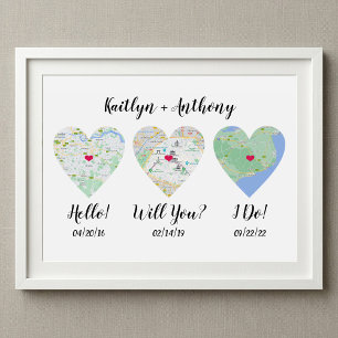 Póster Boda de fechas especiales de pareja de amigos