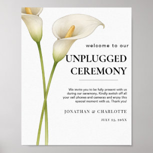 Póster Boda de Flor de Lirio de Calla Blanca Moderna