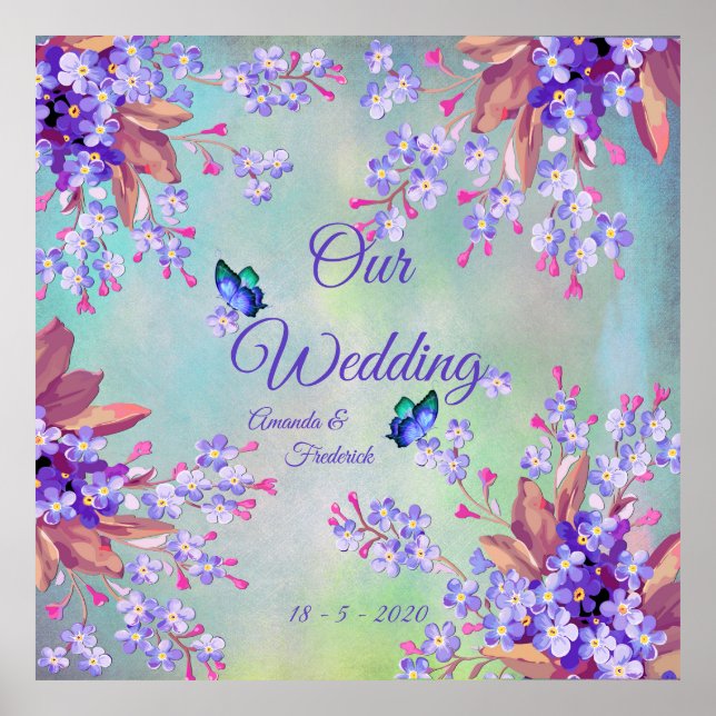 Póster Boda de flores de lavanda de Lilac (Frente)