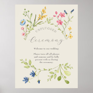 Póster Boda de flores silvestres Ceremonia sin dispositiv