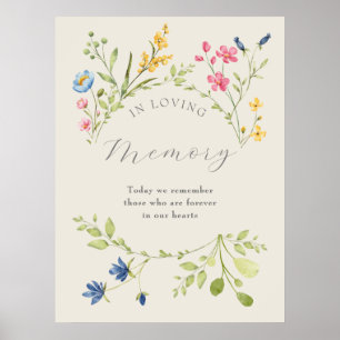 Póster Boda de Flores Silvestres En Cariñoso Recuerdo