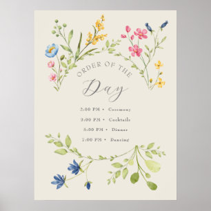 Póster Boda de Flores Silvestres Orden del Día