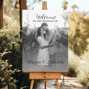 Póster Boda de fotografía cartel de bienvenida caligrafía