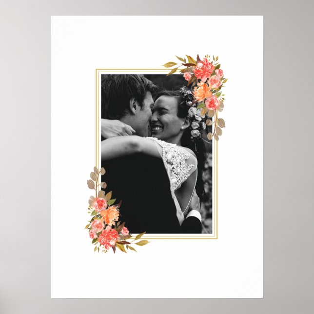 Póster Boda de fotografía floral Libro de invitados (Frente)