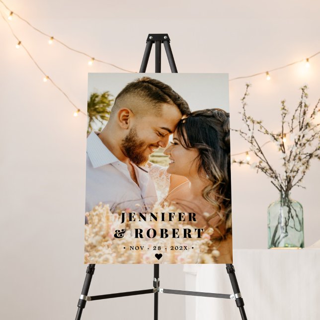 Póster Boda de fotografía minimalista moderna (Modern minimalist Photo Wedding Poster
)