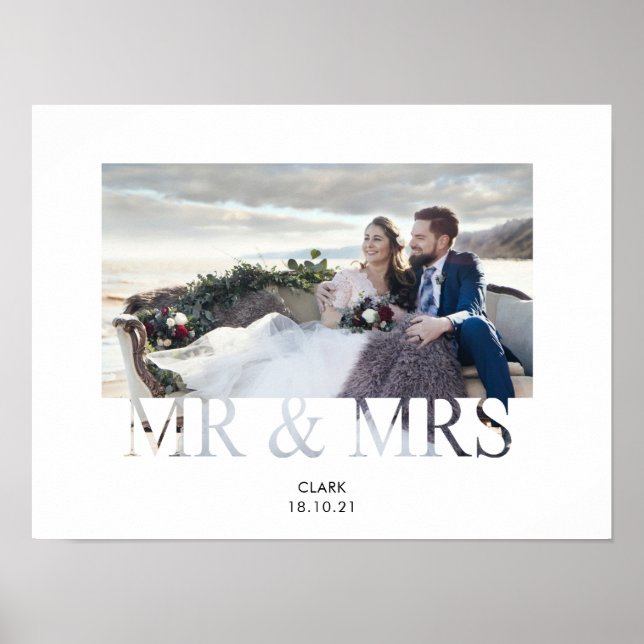 Póster Boda de fotos de la pareja amorosa Mr & Mrs (Frente)