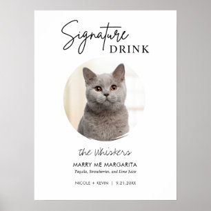 Póster Boda de gatos imprescriptible Rótulo de barra de b