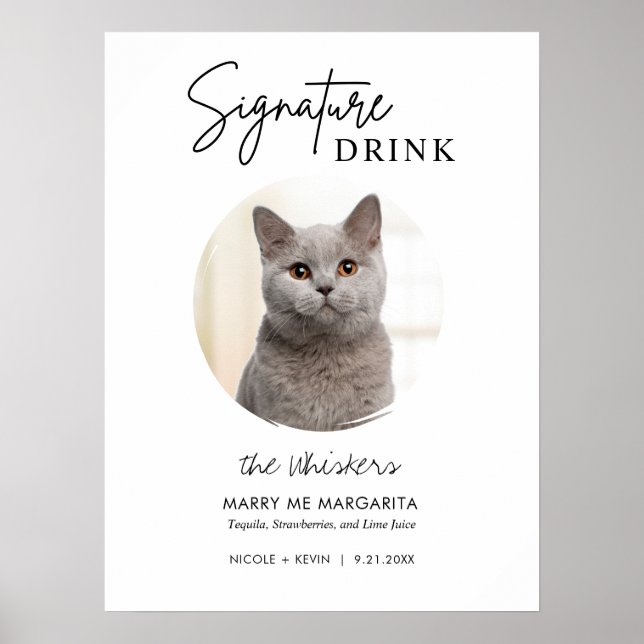 Póster Boda de gatos imprescriptible Rótulo de barra de b (Frente)