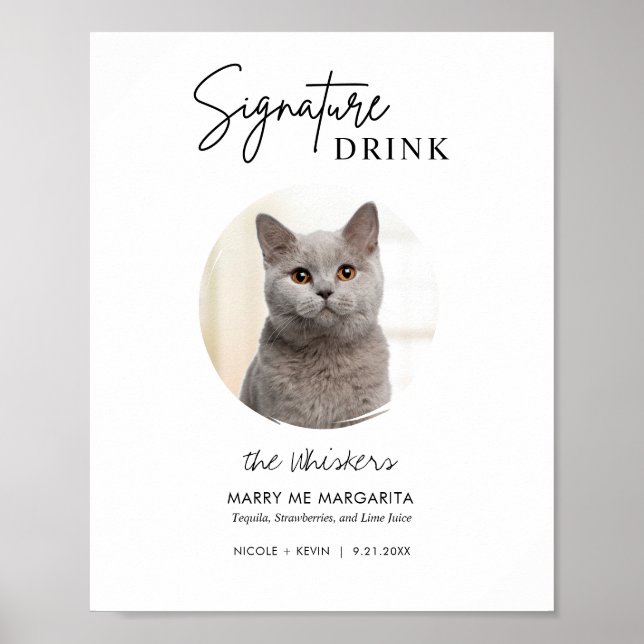 Póster Boda de gatos imprescriptible Rótulo de barra de b (Frente)