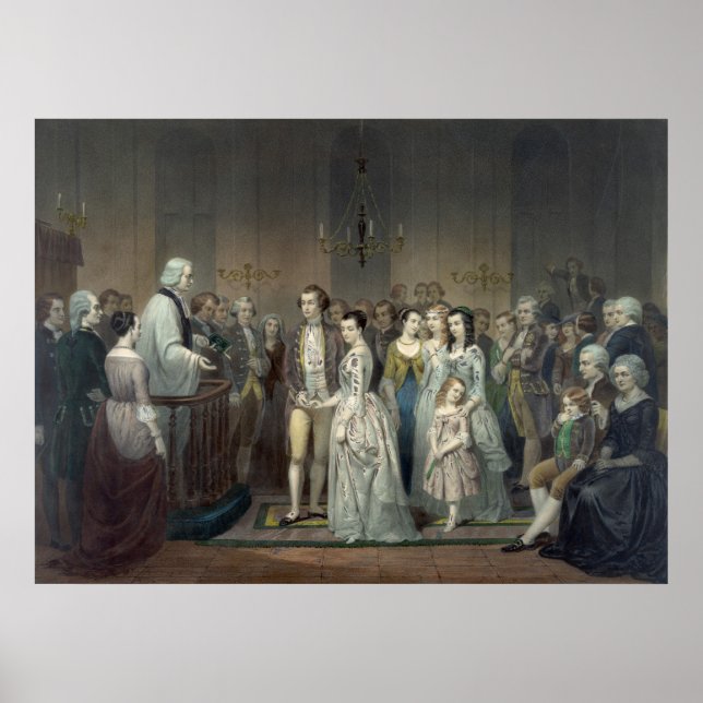 Póster boda de George Washington, poster de prensa (Frente)