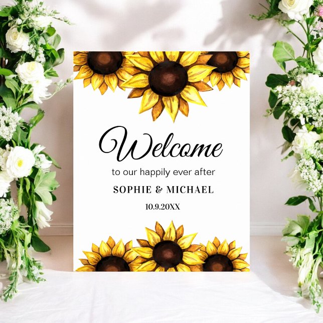 Póster Boda de girasol signo de bienvenida amarillo blanc (Subido por el creador)