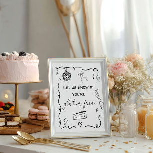 Póster Boda de gluten de mano negra escurridiza