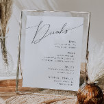 Póster Boda de guiones Minimalistas y extravagantes menús<br><div class="desc">Este caprichoso boda de guiones minimalistas de bebidas poster del menú es perfecto para su sencillo y sencillo boda boho moderno minimalista. El diseño presenta una caligrafía escrita a mano, elegante, delicada y romántica, con una tipografía chic y formal. El aspecto irá bien con cualquier estación boda: primavera, verano, otoño...</div>