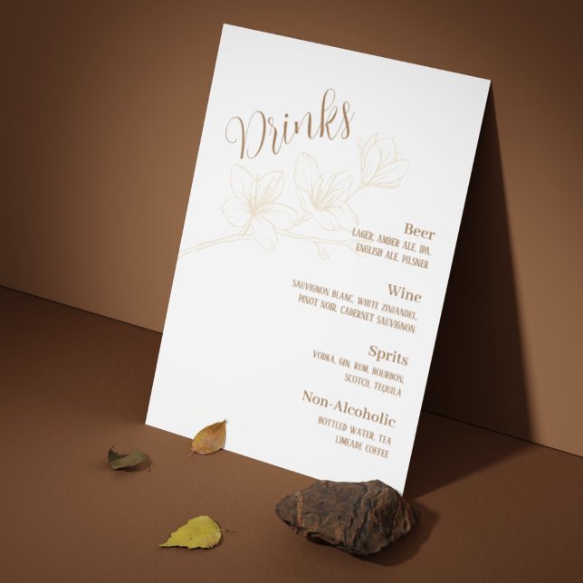 Póster Boda de guiones Minimalistas y extravagantes menús (Cheers to Love: Whimsical Script Wedding Drinks Menu)