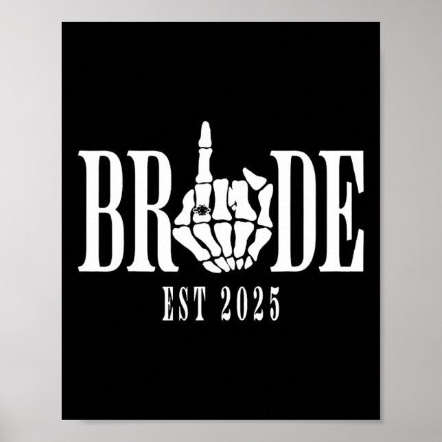 Póster Boda de Halloween Bride Groom Skeleton Chelorette (Frente)