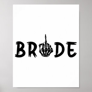 Póster Boda de Halloween Novia Groom Skeleton hasta la mu