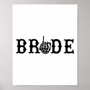 Póster Boda de Halloween Novia Groom Skeleton hasta la mu