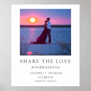 Póster Boda de hashtag de la pareja fotográfica instantán