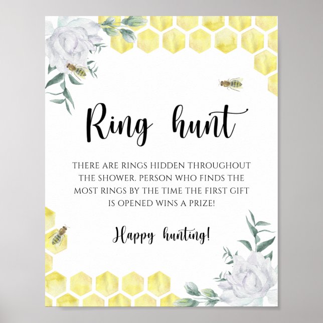 Póster Boda de Honeycombs - juego de ducha de novia de ca (Frente)