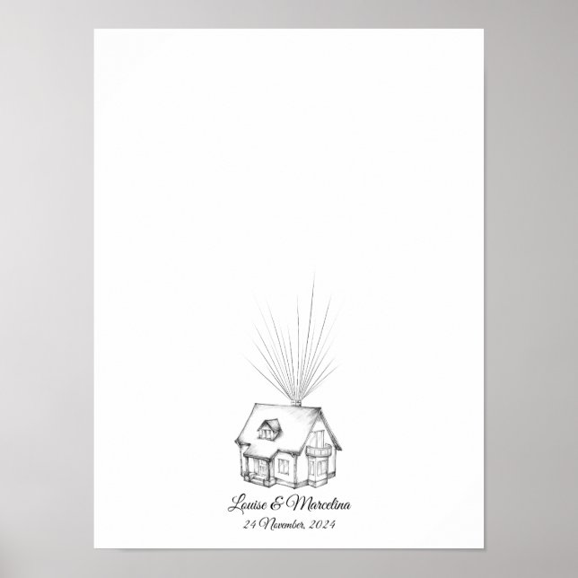 Póster Boda de huellas digitales Dream House (Frente)